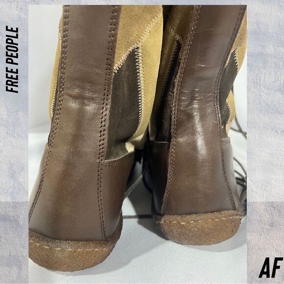 Punto Pigro for FREE PEOPLE Eschimese Lace Tall Boot In Neutral Block Size 41 - Picture 7 of 8